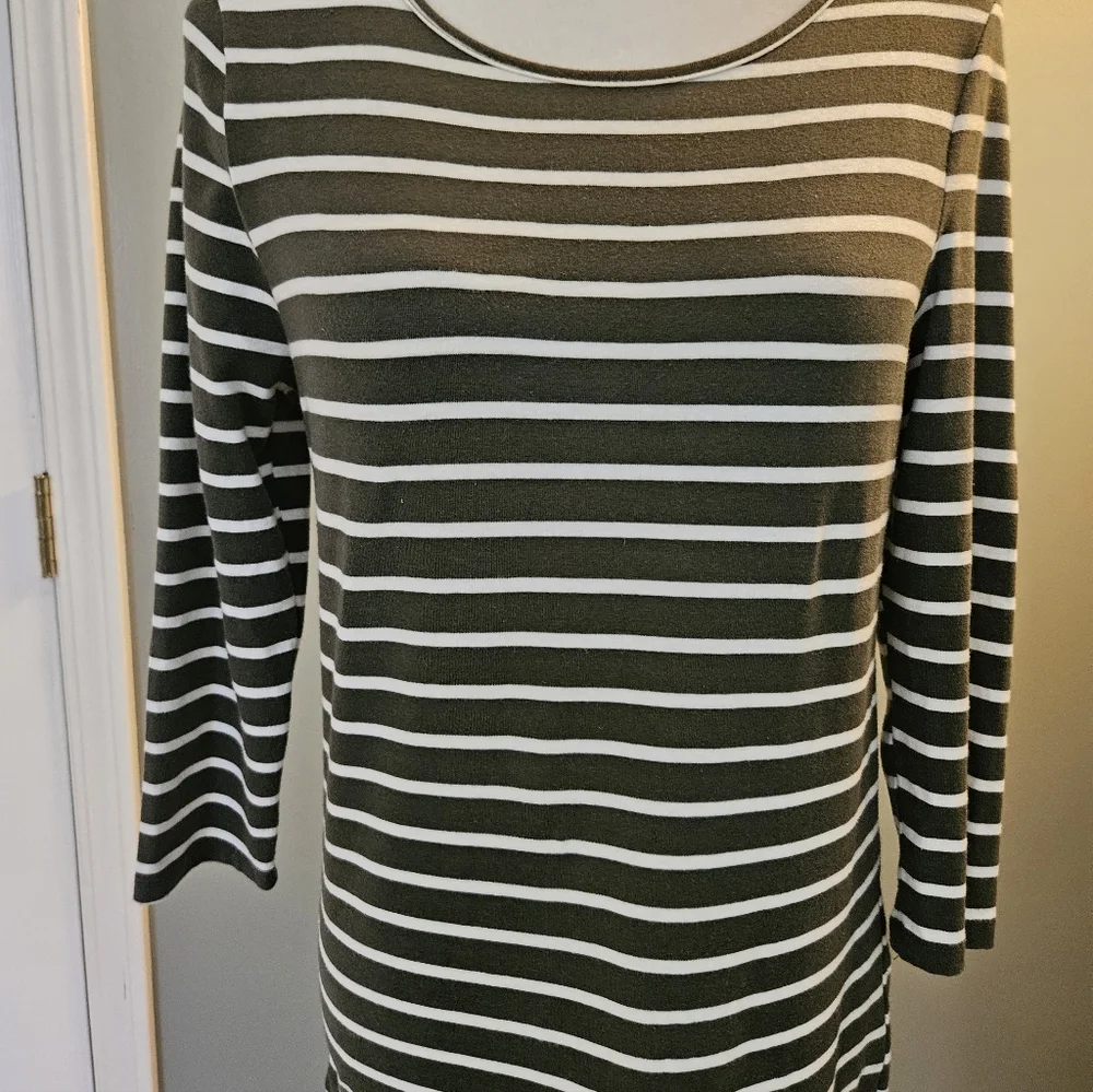 Heart & Hips Women's Size Large L Striped Green and White Maxi Dress